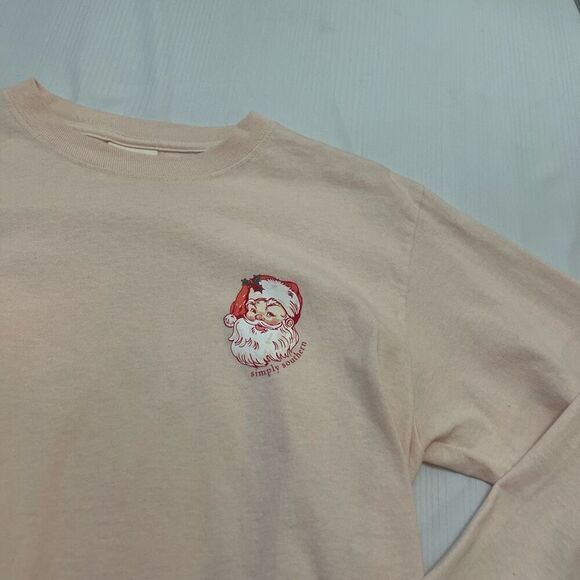 Simply Southern Peach Christmas Long Sleeve T-Shirt Size Small - Picture 3 of 8